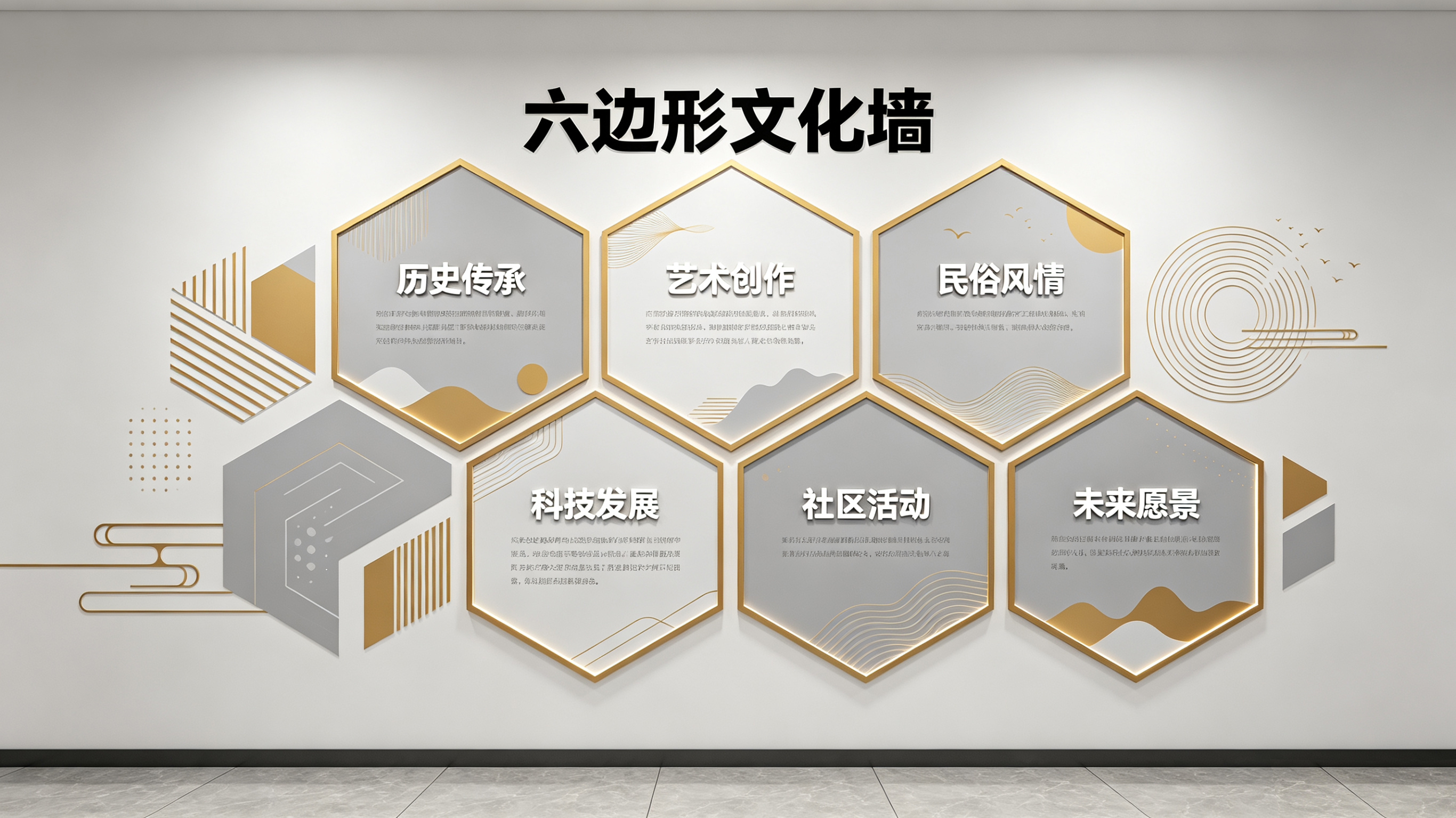 长宁县企业文化墙 | 六边形信息美学